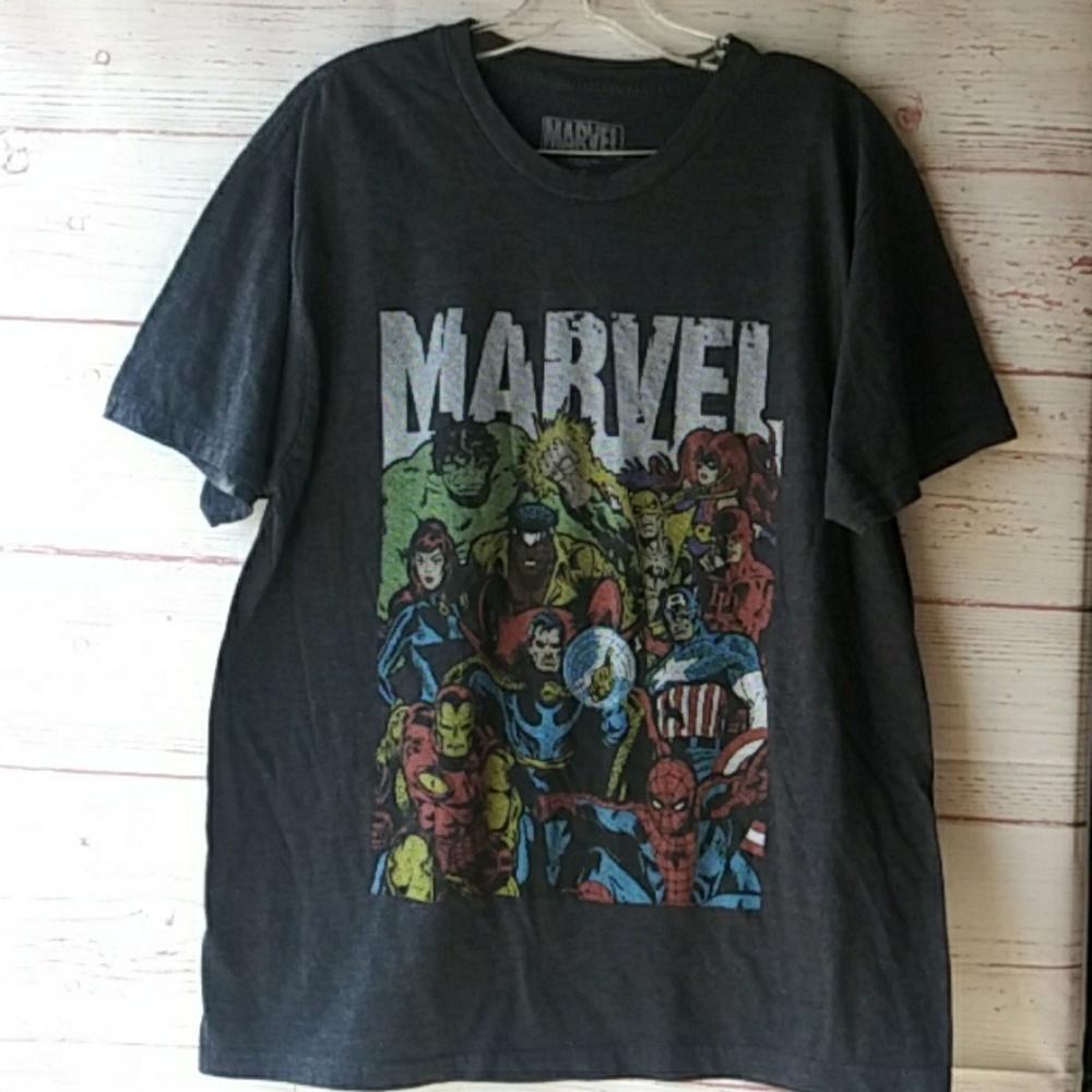 Marvel Men's Superheros T-Shirt Sz L